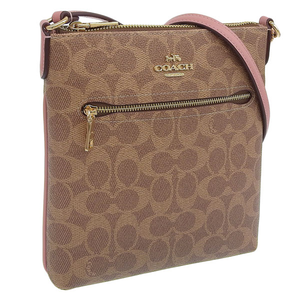 コーチ バッグ レディース ショルダーバッグ アウトレット タン×ピンクペタル ミニ ローアン ローワン ファイルバッグ シグネチャー キャンバス SIG MINI RWN FILE CW325IMX