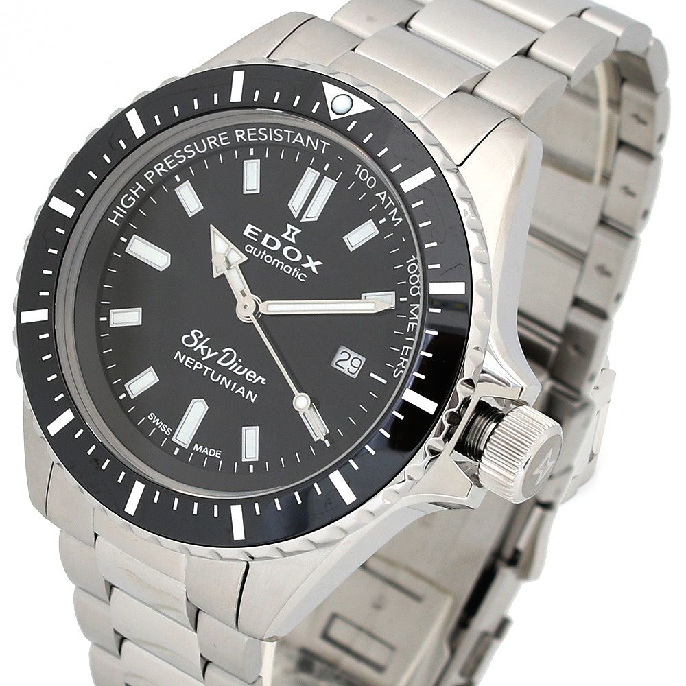 腕時計 80120-3NM-NIN メンズ スカイダイバー NEPTUNIAN AUTOMATIC 自動巻き ブラック シルバー 並行輸入品