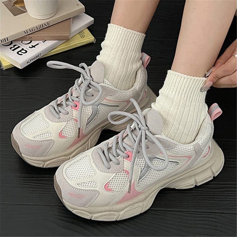 スニーカー 夏用 厚底 レディース ダッドシューズ INS人気 婦人靴 スニーカー 厚底 ホワイト ピンク 可愛い 歩きやすい ランニングシューズ 靴 疲れない 軽い スポーツ ダンス用 hiphop