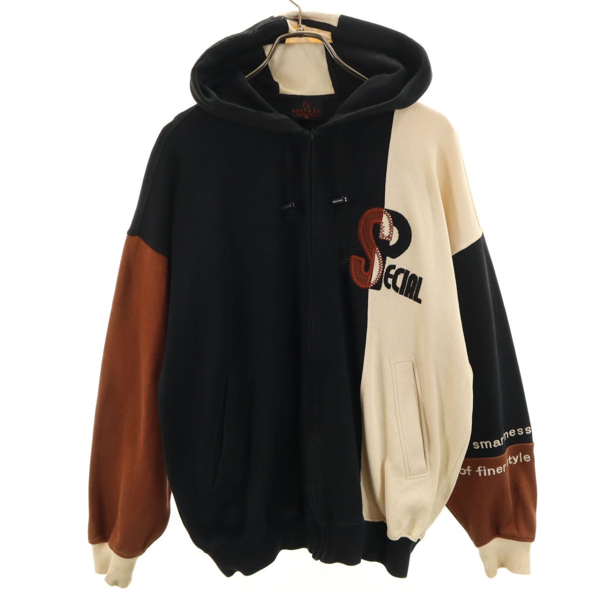 santa fe サンタフェ 90s 日本製 オールド 長袖 スウェット ジップパーカー 4 ベージュ メンズ 古着