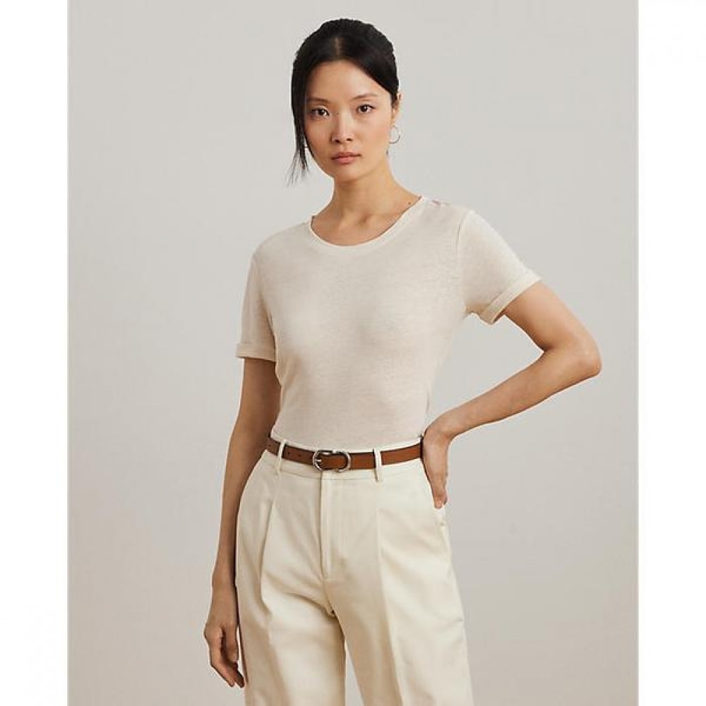 ローレンラルフローレンリネンブレンドジャージーTシャツ (WMLRKNISN820272101)