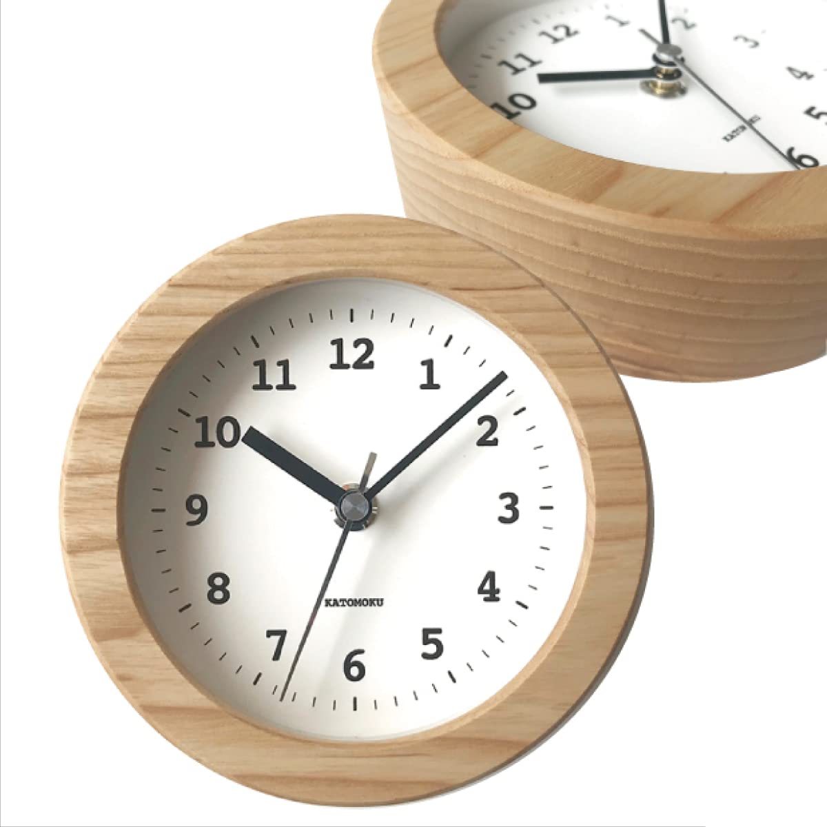 KATOMOKU Dual use clock 5 ナチュラル km-112NARC 掛け置き兼用 電波時計 連続秒針 直径15cm