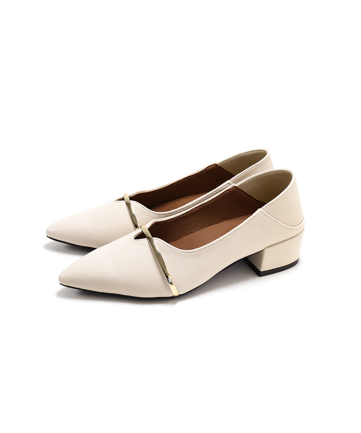 [セスト] メタリックストラップ バブーシュ パンプス レディース 25.0cm アイボリー dap8800-IV-250