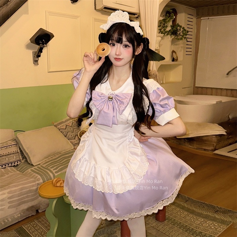 正規品販売:浅芋泥紫lolitaワンピース可愛いコスプレメイド服日本 アニメコスチュームcos服