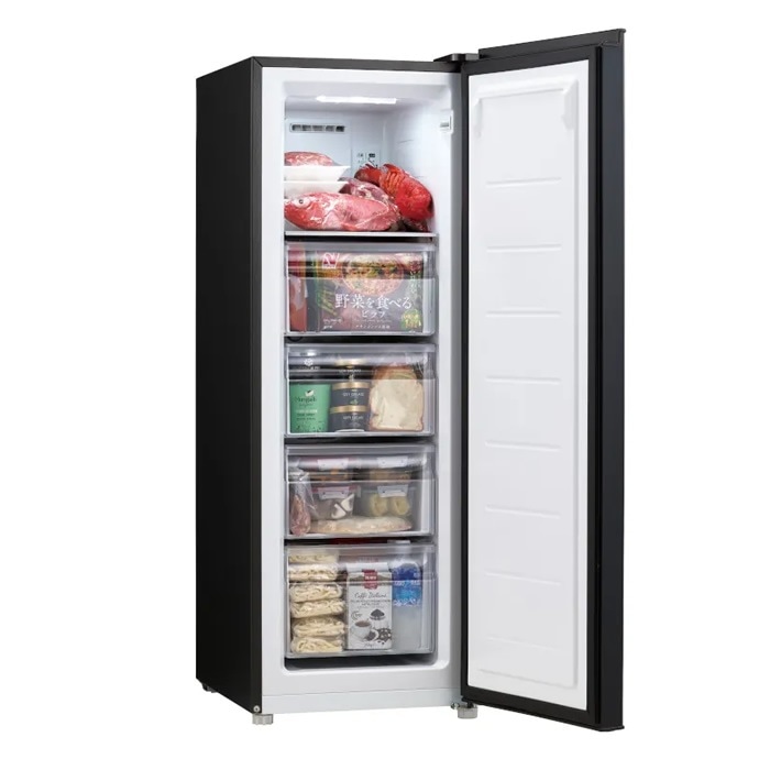107L 前開き式冷凍庫 JF-UFS11A-K ブラック 1ドア 右開き