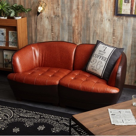 ソファ 2人掛け 1人掛け おしゃれ 北欧 アジアン ヴィンテージ レザー ブラウン ２人用 ダイニング アンティーク 家具