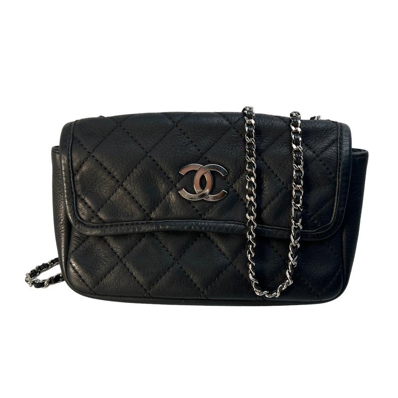 CHANEL シャネル ココマーク レザー ショルダーバッグ ブラック A-12412