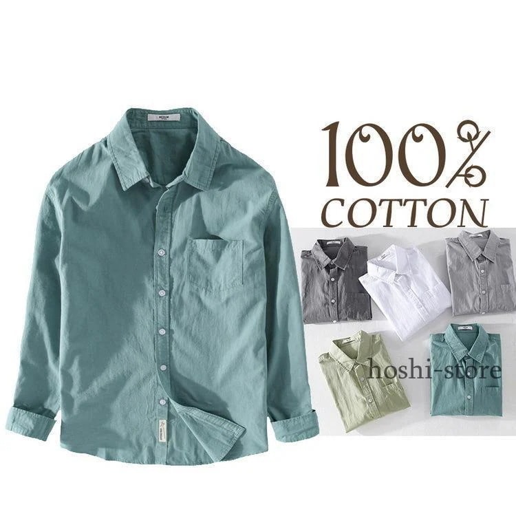 シャツ カジュアルシャツ 長袖シャツ 綿 トップス メンズ ファッション