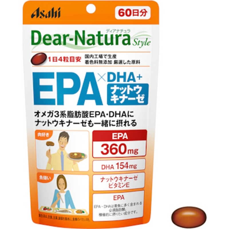 アサヒグループ食品 ディアナチュラスタイル EPA×DHA+ナットウキナーゼ