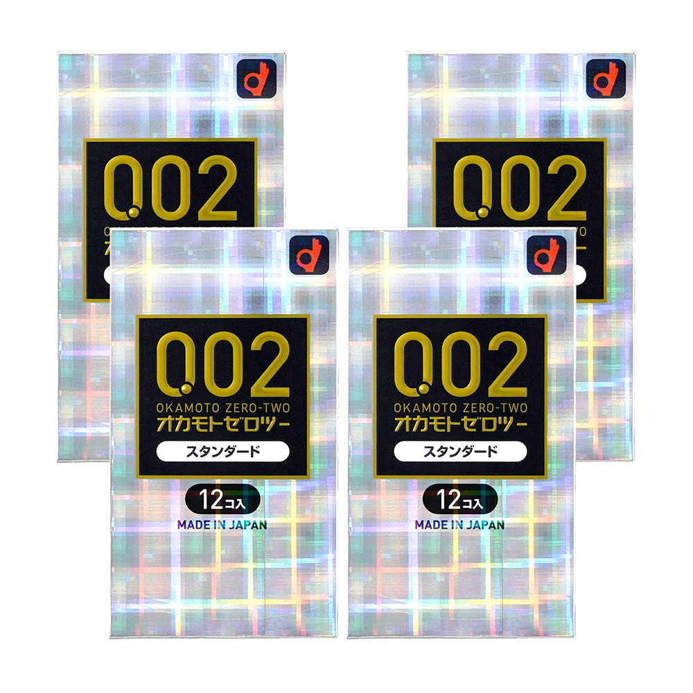 コンドーム ゼロツー 0.02 スタンダード こんどーむ 中身がバレない包装コンドーム 12コ入 4個セット 避妊具