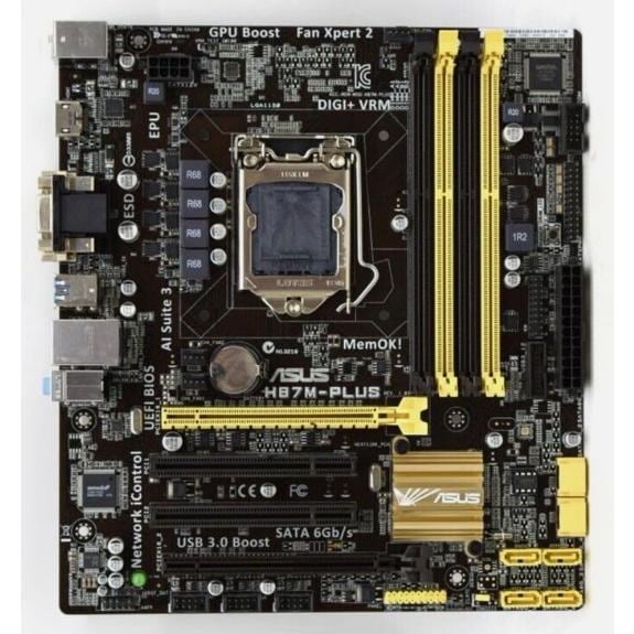 ASUS H87M-PLUS Intel H87 LGA1150 DDR3-1600 32GB SATA Gigabit LAN HDMI DVI-D VGA Motherboard