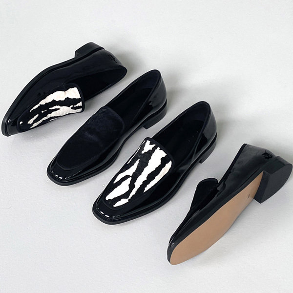 ローファー スクエアトゥ フラット レディース ぺたんこ