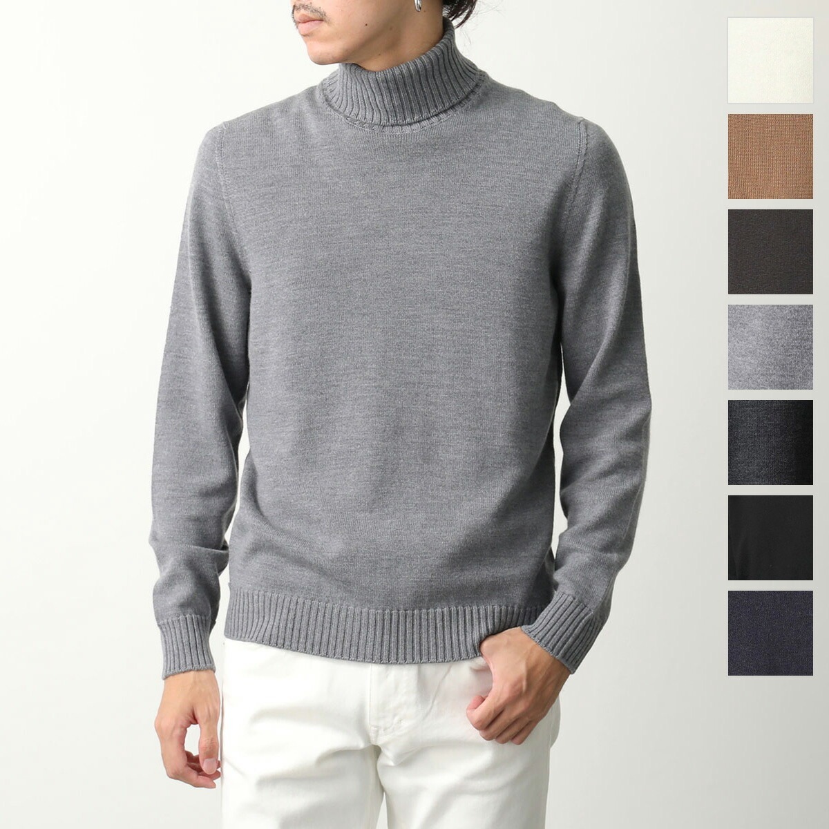 Drumohr ドルモア セーター D7M104L メンズ 長袖 ニット ミドルゲージ タートルネック 8ゲージ 8G メリノウール リブ カラー8色