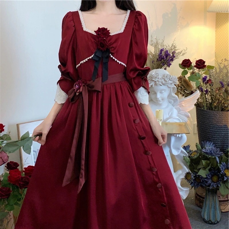 春夏大きいサイズ優しいローズの上品で感のあるワンピース普段着着痩せ＆お腹カバーワンピース安い