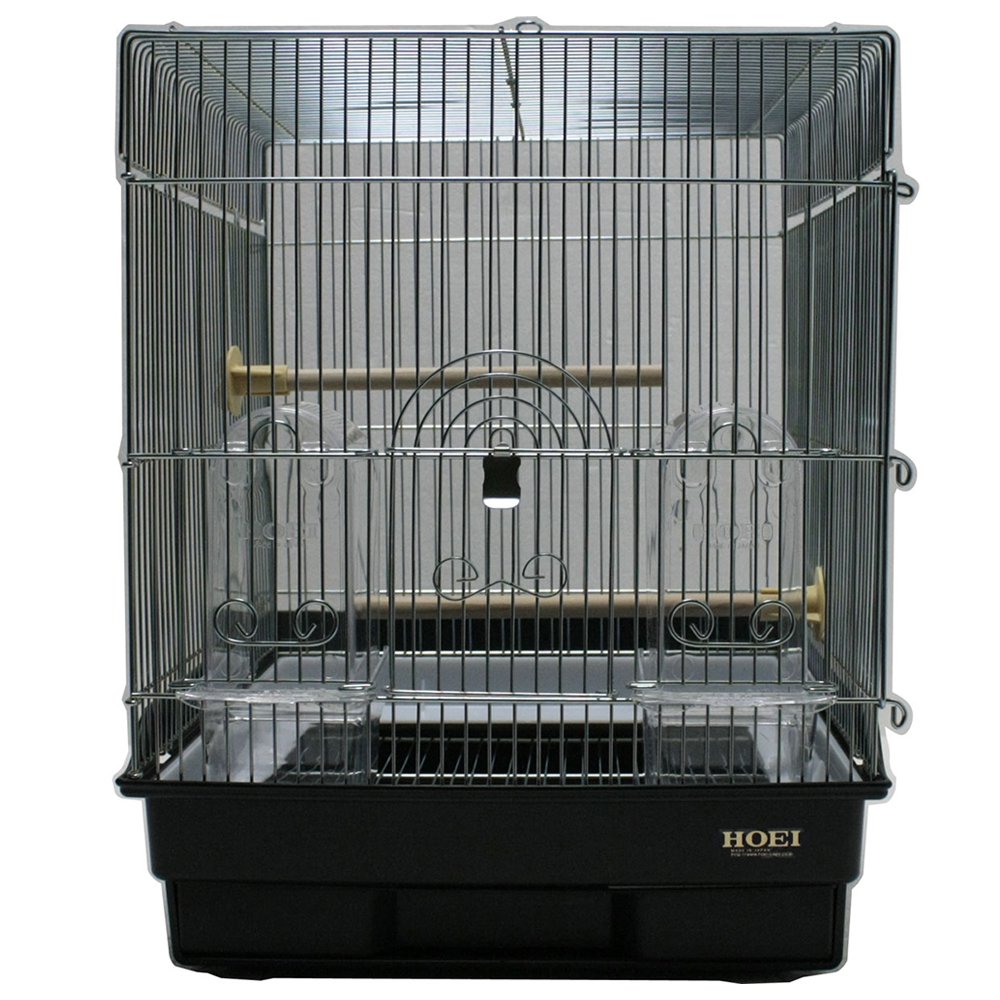 鳥かご　ＨＯＥＩ　３５角Ｇ　ブラック　（３７X４１．５X４４ｃｍ）　セキセイ　小型インコ　フィンチ　本体アミ２つ分け　ＣＲＣ55―15―10―10―00 6,912円