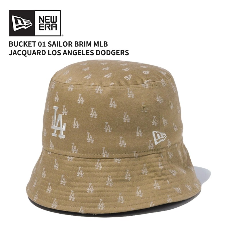 ニュー エラ NEW ERA バケット01 セーラーブリム Sailor Brim MLB Jacquard ロサンゼルスドジャース カーキ クローム バケットハット バケハ 帽子 [AA]