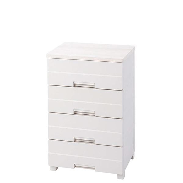 収納ケース/小物収納ボックス 幅55cm 4段 カプチーノ 樹脂製 日本製 フィッツプラス イージー