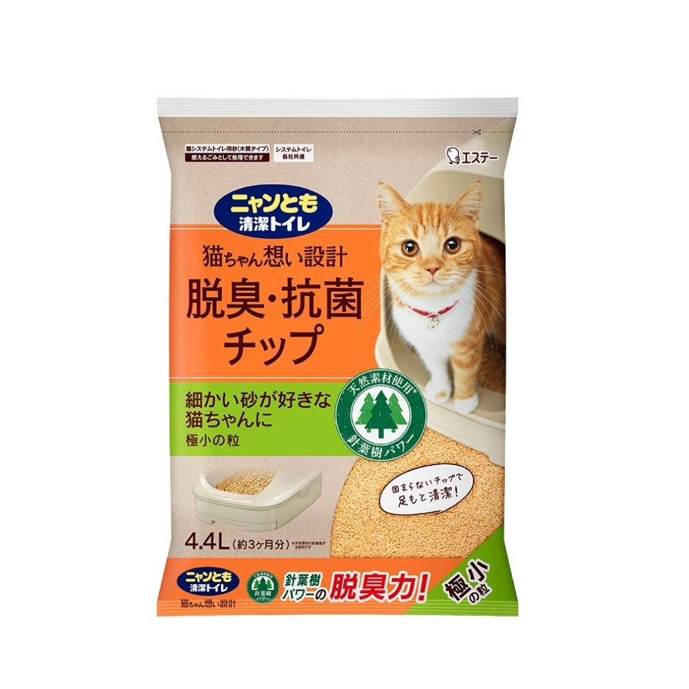 エステー ペット向けトイレ用品 ニャンとも清潔トイレ 脱臭・抗菌チップ 極小の粒 4.4L×4個【取り寄せ商品・即納不可・代引き不可・返品不可】