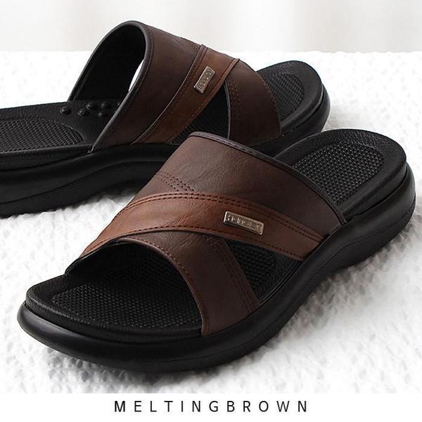 男性高級スリッパ 男性用オフィススリッパ 革スリッパ JS19