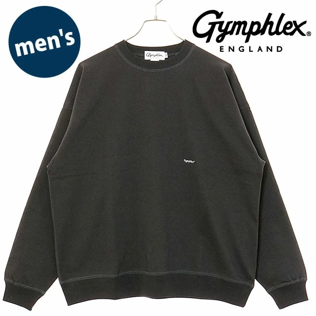 クルーネック ロングスリーブ Tシャツ [#GY-C0102 HWJ] メンズ スポーツファッション トップス 長袖 ワイドシルエット CHARCOAL(GREY) 正規取扱店 6,732円