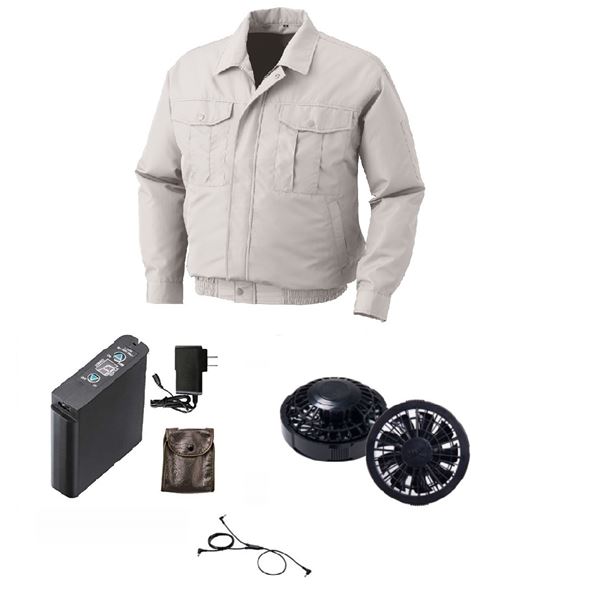 KU90540 空調服 R ポリエステル製長袖ワーク FAN2200B・RD9261・LIPRO2セット シルバー 2L 13,082円