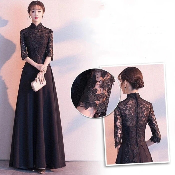 ロングドレス 演奏会 大人 発表会 パーティードレス 結婚式 ドレス 袖あり ウェディングドレス パ