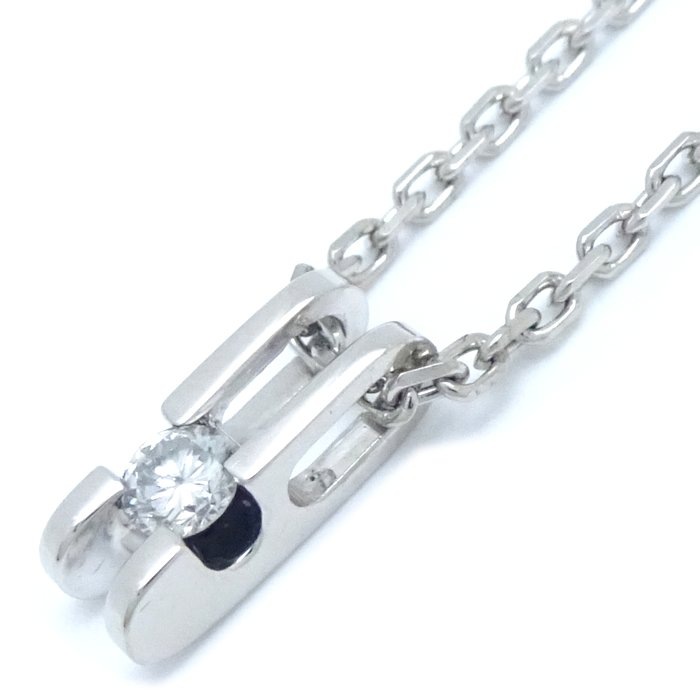 ダイヤモンド ネックレス 一粒ダイヤモンド0.14ct Pt900プラチナxPt850プラチナ /75882【中古】