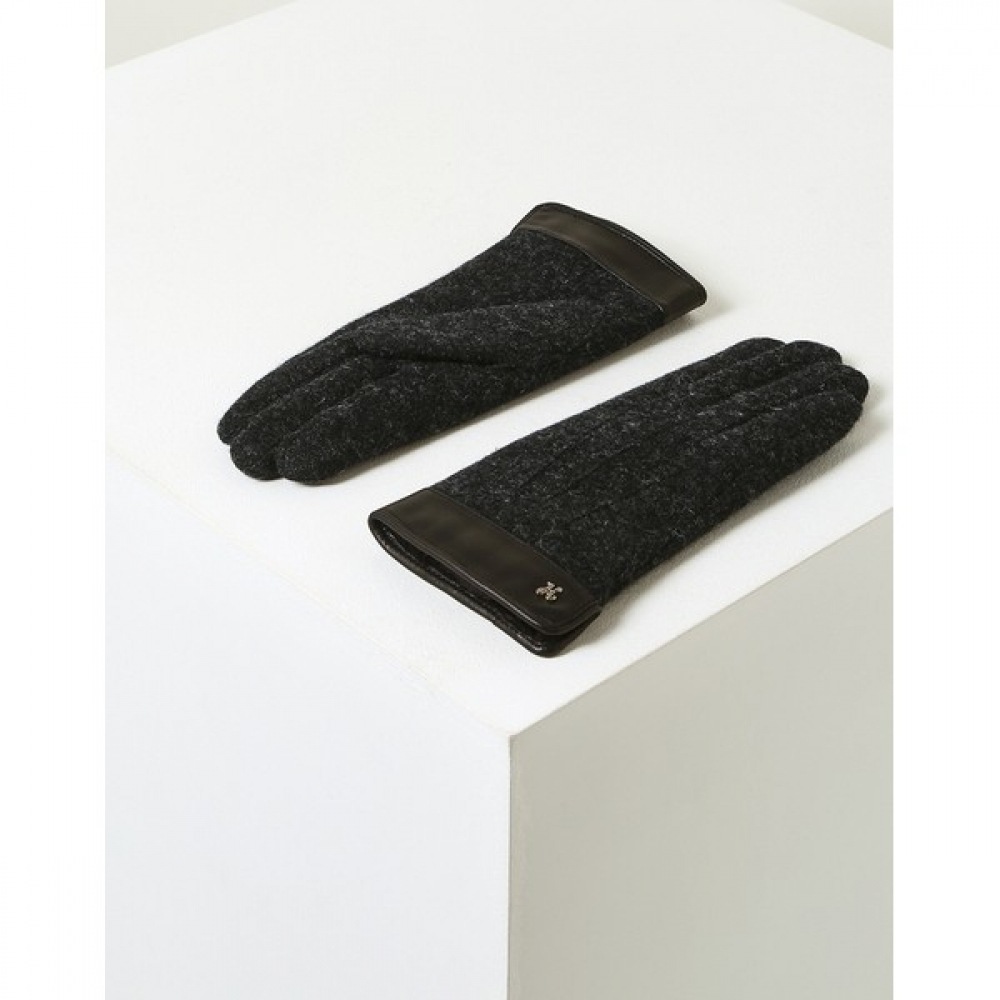 (ヘッジズレディース) 24FW レザーカラーウールグローブチャコールグレー HSGV4D902CG 8,119円