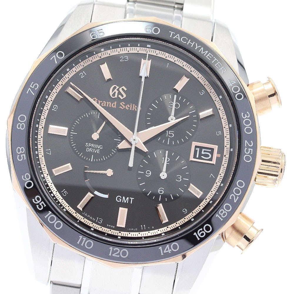 セイコー SEIKO SBGC244 グランドセイコー スポーツコレクション GMT スプリングドライブ メンズ 美品 箱・保証書付き_885167【中古】
