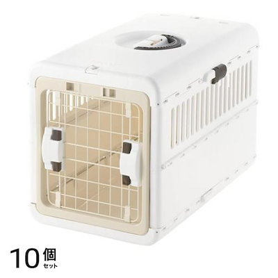 リッチェル キャンピングキャリー折りたたみ M 犬猫用 1組入 (アイボリー) 10個セット