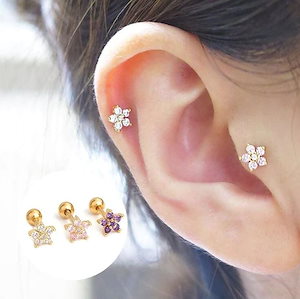 ファッションジュエリー 14G 16G G ガラスピアス 透明ピアス 軟骨ピアス ボディピアス 金属アレルギー対応 ゴールド シルバー 舌ピアス かわいい ギフトピアス 257