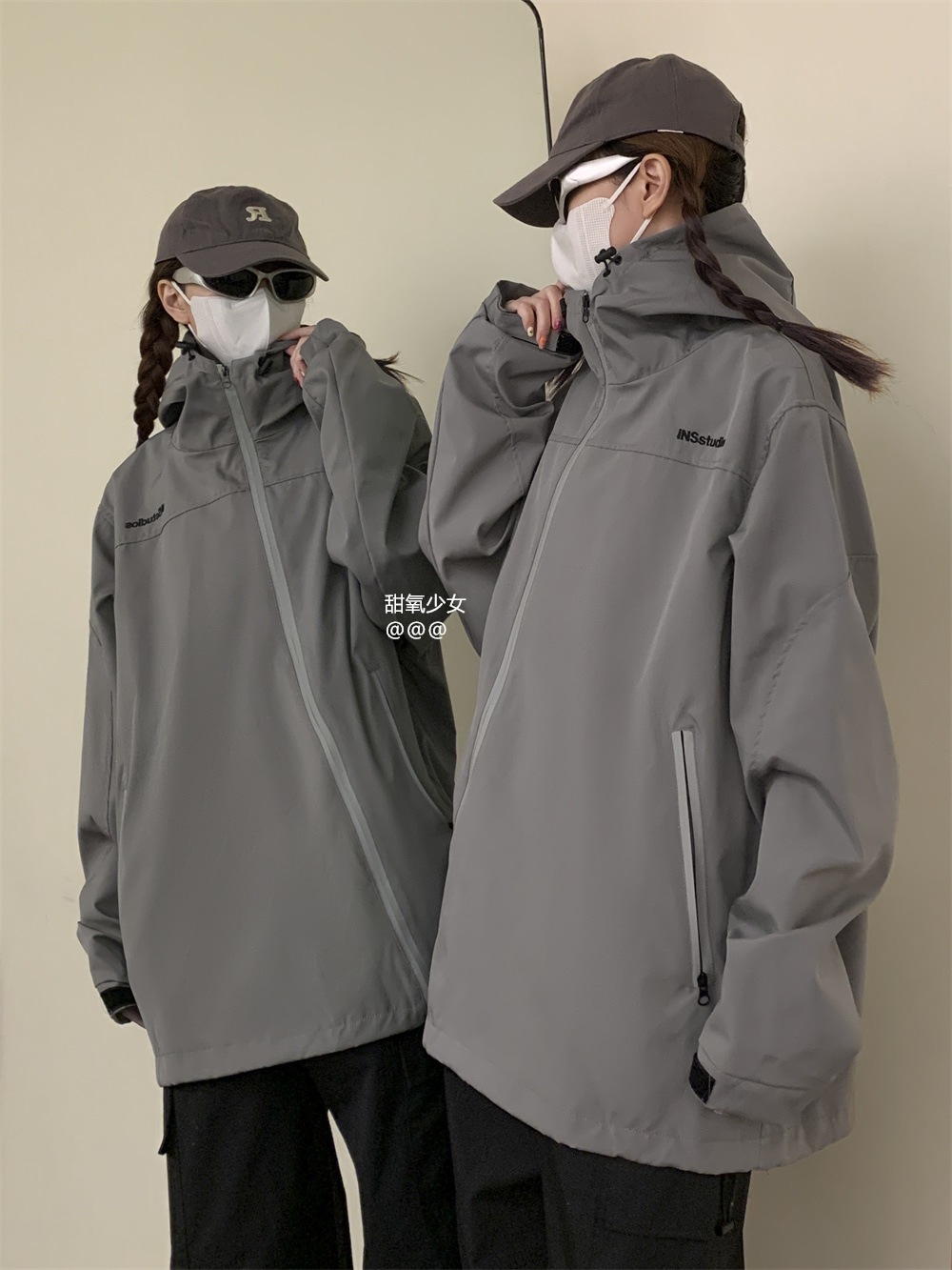 今年 秋冬 韓国 かわいい レディース フード付きアウターフーディーロゴブルゾン長袖シルエットトップスサイド冬カジュアルファッション系サイズお出かけフル丈トラック