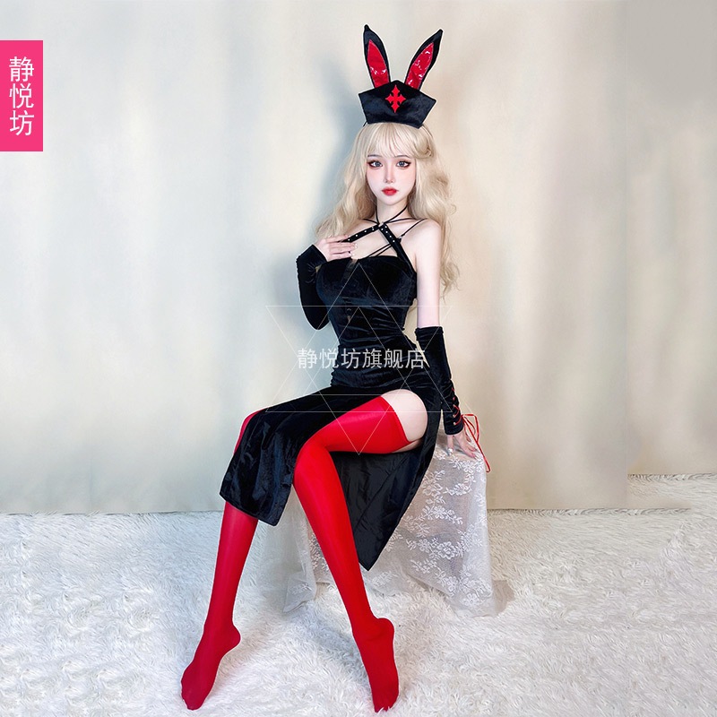 ハロウィン コス 修道女 クロス バニーガール スーツ ナイトクラブ バー DS スーツ リードダンス バニースーツ ユニフォーム 誘惑