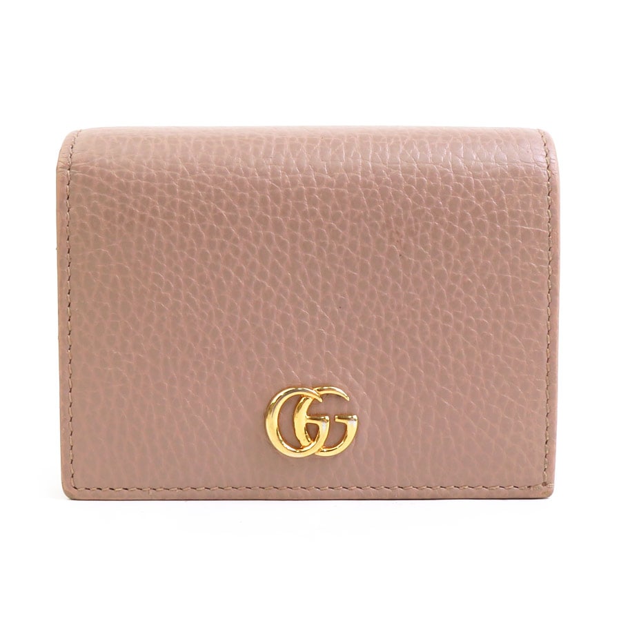 グッチ GUCCI 二つ折り財布 GGマーモント レザー ベージュ ユニセックス 456126 h30423g