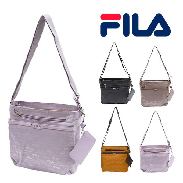 【レターパック配送】FILA フラワーシズ ジャガード 薄マチ ショルダー 斜め掛け 肩掛け 7691 パスケース 鞄 超軽量 人気 ラッピング 母の日
