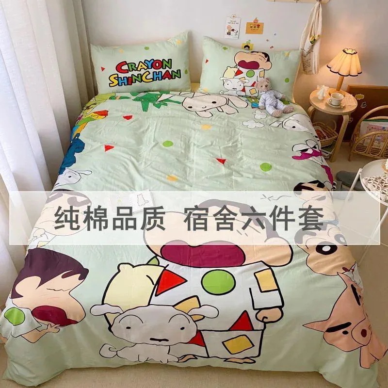 【最近の上新＆クレヨンしんちゃん】かわいいクレヨンしんちゃん純綿家庭用寝具学生ins寮シングルベッド布団シーツ3点セット620%off 8,348円