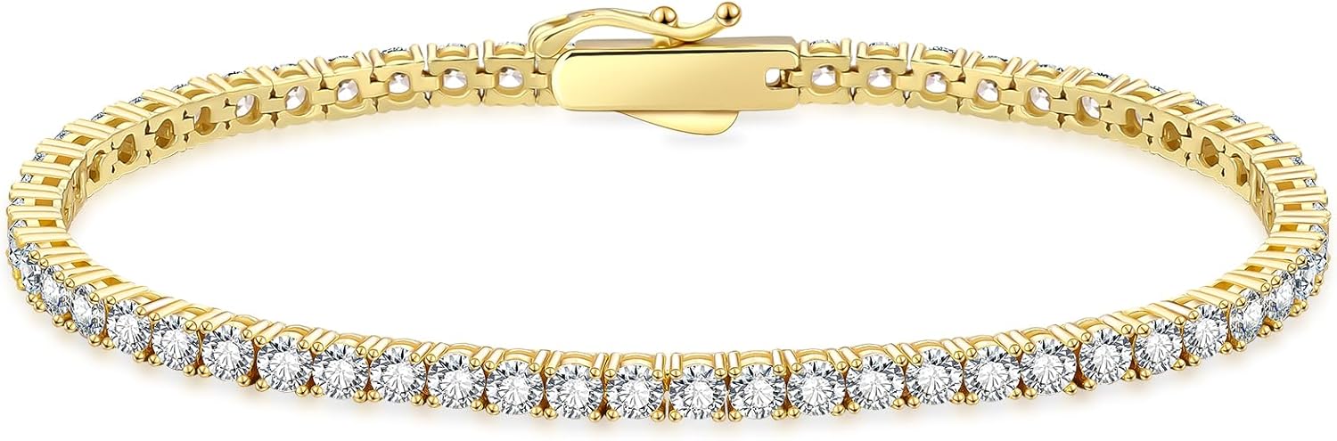 テニスブレスレット シルバー925 2/3/4/5mm ジルコニア K14金/ピンクゴールドメッキ CZダイヤ ブレスレット ジュエリー