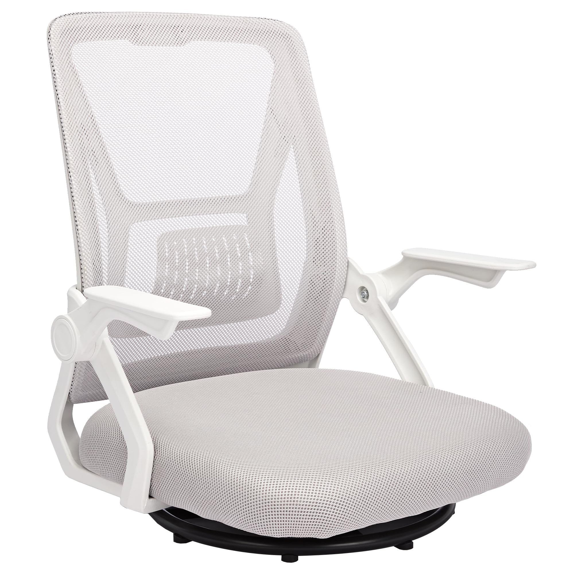 座椅子 回転座椅子 360度回転 フロアチェア デスクチェア テレワーク 人間工学 肘掛け付き 一人掛け 椅子 メッシュ 通気性 コンパクト 省スペース 【4色選択可能】