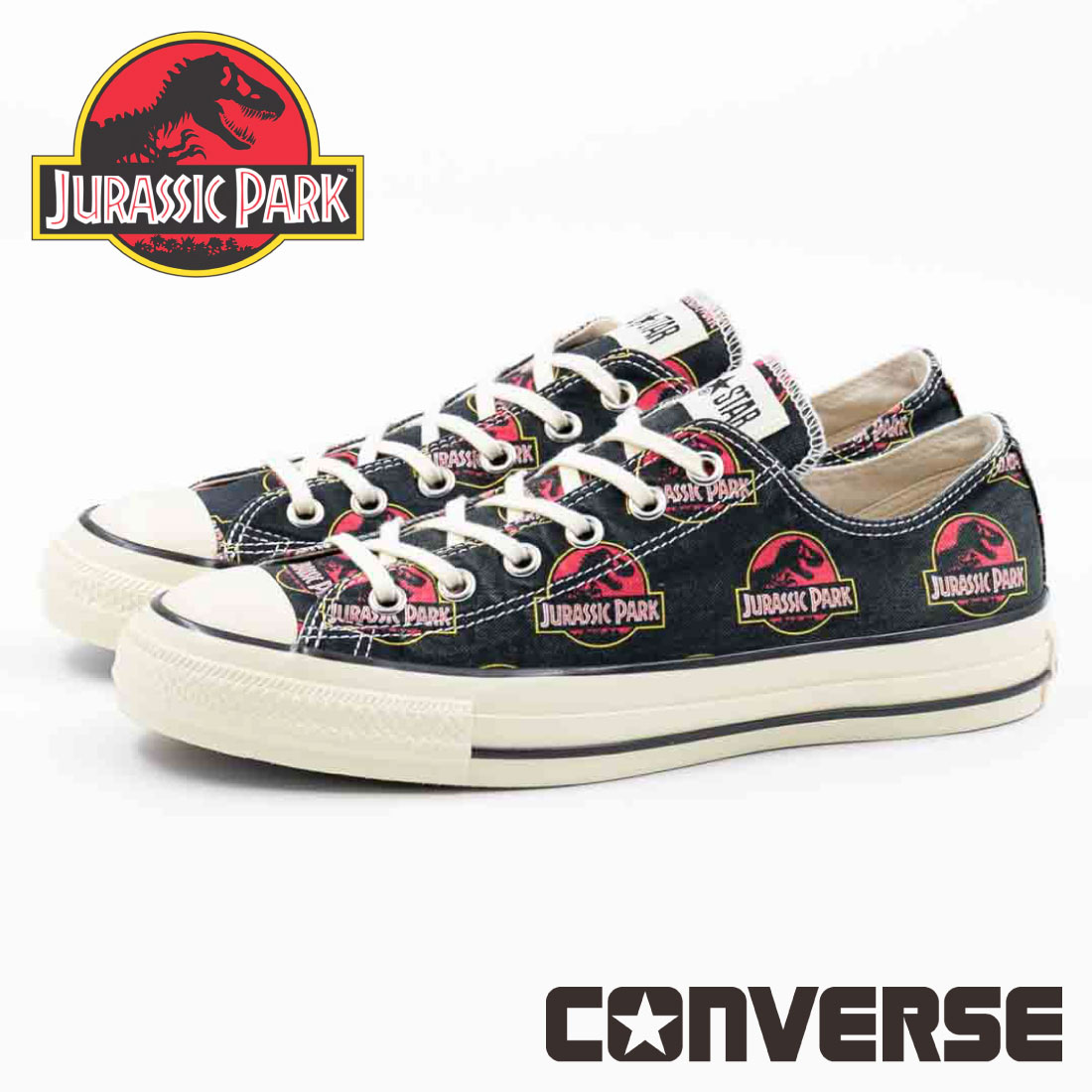レディース メンズ スニーカー オールスター エイジド LG OX / ジュラシック・パーク ローカット 映画 コラボスニーカー ロゴ 恐竜