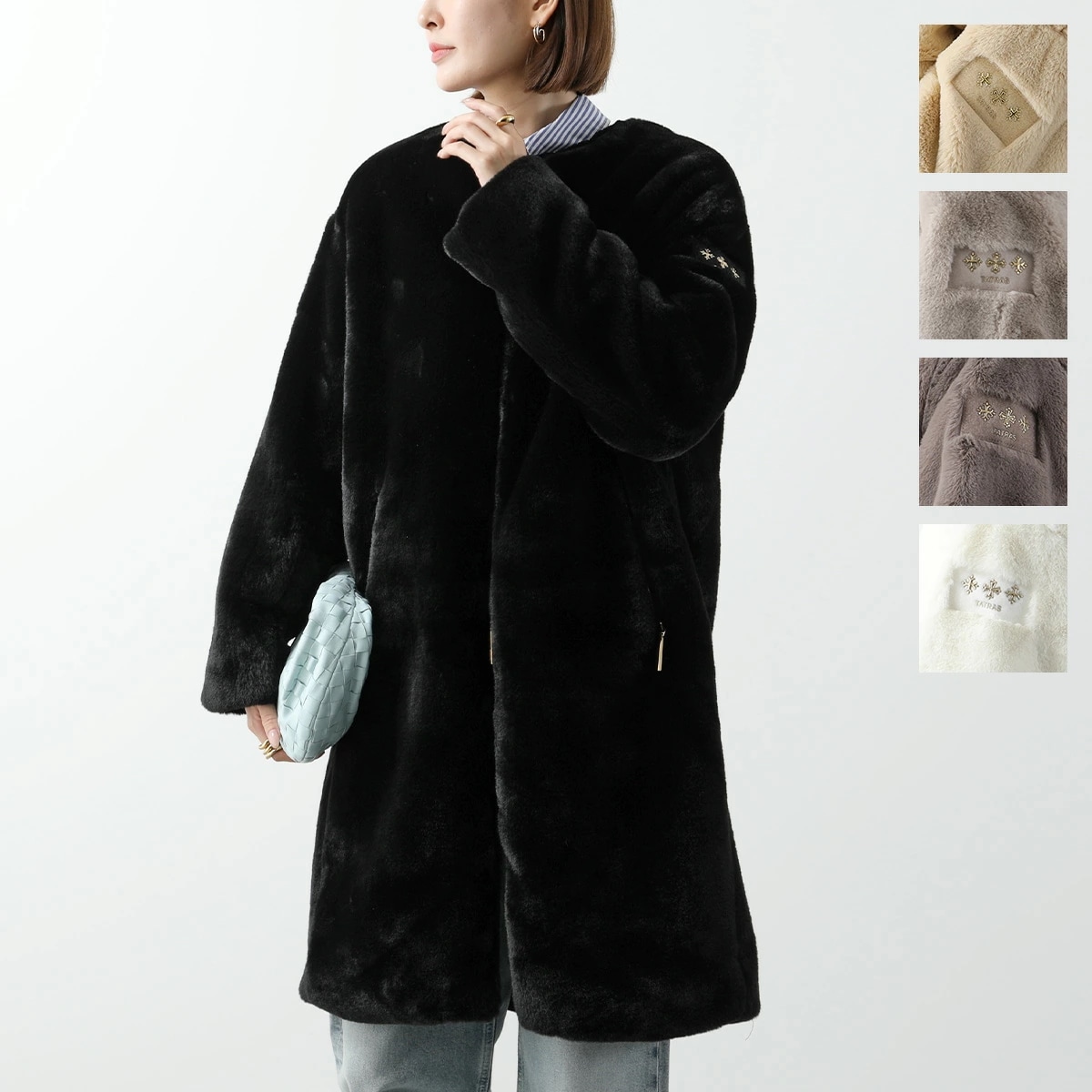 TATRAS タトラス ロングコート TAMIL タミル LTAT24A4908-L レディース ボア ノーカラー エコファー ジップアップ カラー5色