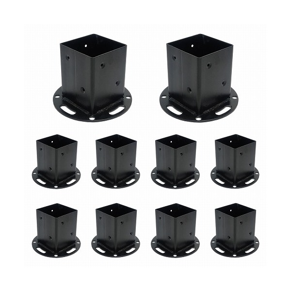 住まいスタイル 平地用支柱固定金具(10個) ブラック S-HBN72-10P メーカー直送