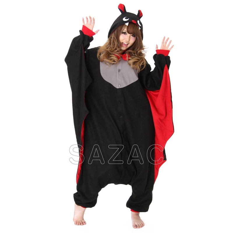 コスプレ 仮装 SAZAC(サザック) フリース着ぐるみ コウモリ 【 キグルミ 男女兼用 男性用 レディース 衣装 メンズ 余興 ハロウィン 動物 パーティーグッズ コスチューム 大人用 アニマル