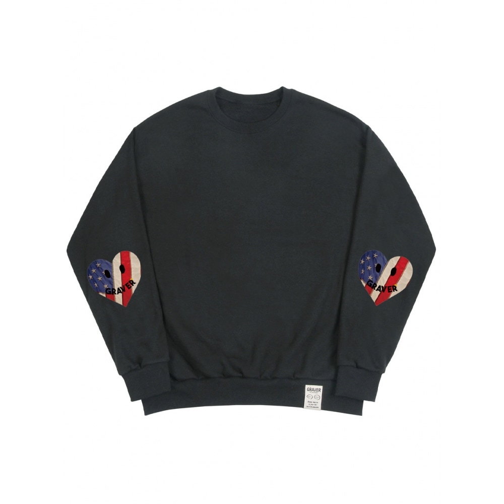 GRAVER エルボー星条旗スマイルハートマンツーマンチャコール 8,238円