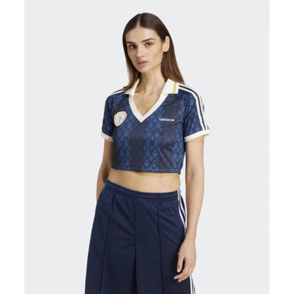 ADIDAS レトロスポーツクリケットインスパイアードクロップジャージ - ネイビー / KA4379