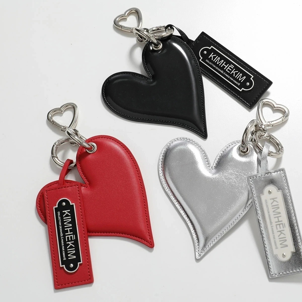 KIMHEKIM キムヘキム キーリング HEART KEY RING KHK-AC101 102 103 レディース ハート レザー キーホルダー キーチェーン プレートロゴ カラー3色 【mega