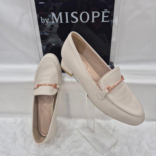 By 女性 シンプル装飾 クラシック ローファー 112HT419TG005 IVORY 2 JJ