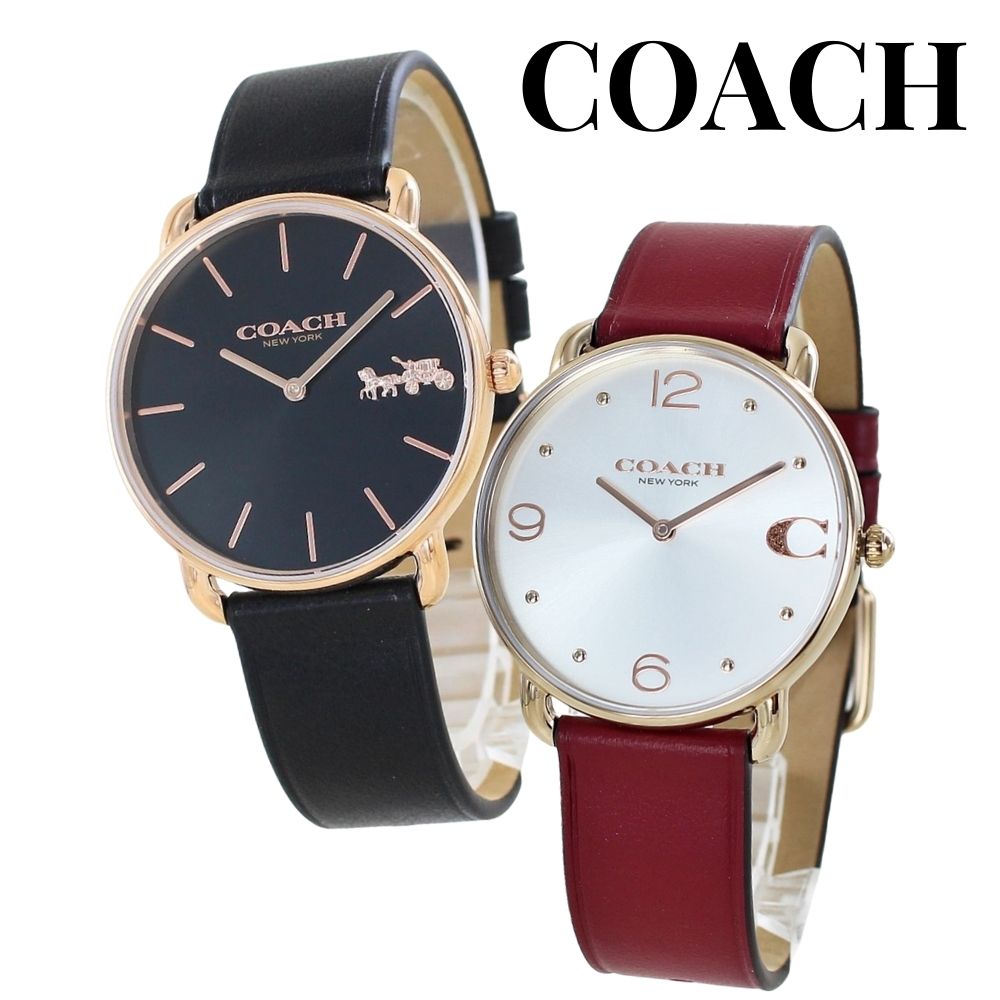 ペアウォッチ ブランド コーチ 腕時計 手表 メンズ レディース おしゃれ ペア腕時計 お揃い カップル シンプル 革ベルト ブラック レッド 彼氏 彼女 妻 夫 父 母 誕生日プレゼント
