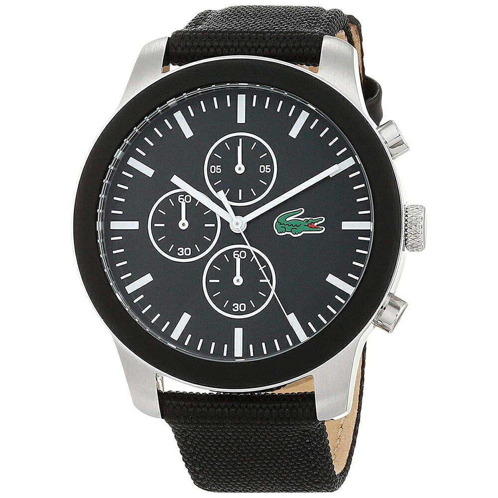 LACOSTE ラコステ メンズ レディース ユニセックス 腕時計 手表 12.12 クロノグラフ ブラック ナイロン レザー 2010950 誕生日プレゼント ポイント消化