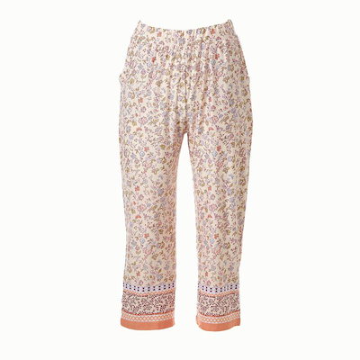 花柄ボーダー捺染パンツ 室内着 ホームウェアパンツ VEPS117WTSG 7,071円