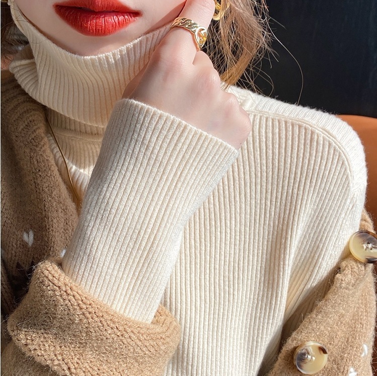 カラーバリエーション豊富 ニットセーター ハイネックカジュアルニットセーター 秋ハイネックニットセーター トップス ニットソー セーター プルオーバー 白トップス 袖あり 長袖 ハイネック スリム 6,181円